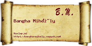 Bangha Mihály névjegykártya