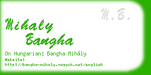 mihaly bangha business card