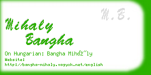 mihaly bangha business card